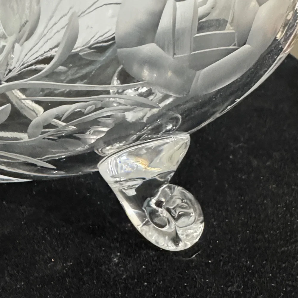 Beautiful Vintage West Germany Cornucopia Vase Hand Cut and Etched Crystal